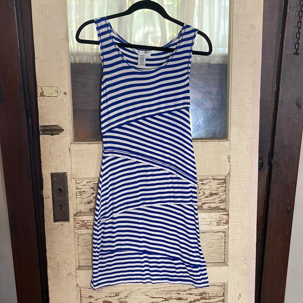 Blue and White Striped Dress. Size XS
